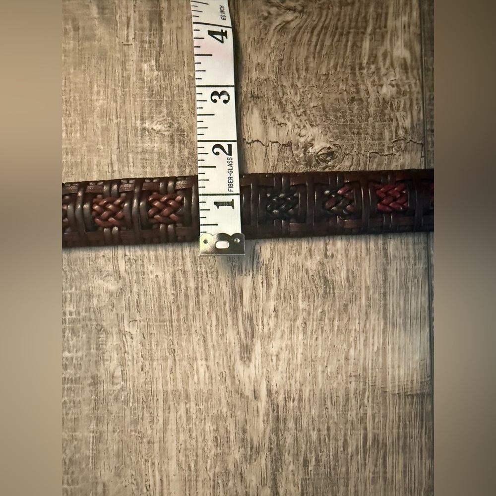 Brighton Braided Leather Belt Mahogany Brown Belt Size 36 - Picture 5 of 7